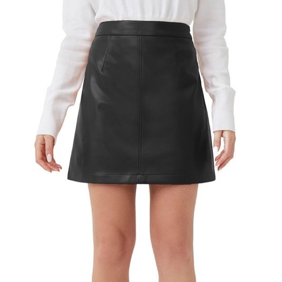 French Connection Faux Leather Skirt - Picture 1 of 6